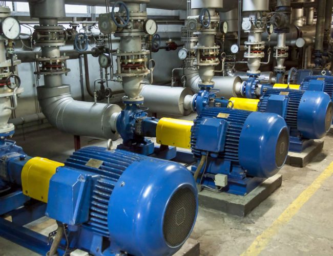 Blue industrial pump Blue pump